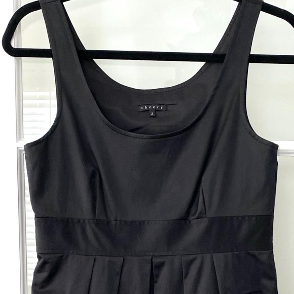 Theory Scoop Neck Sleeveless Mini Dress w/Pockets - 2 - Picture 3 of 5
